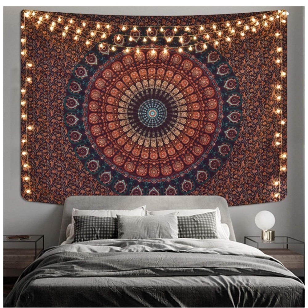 Colorful Retro Hippie Floral Bohemian Mandala Tapestry/Blanket/Art Decoration - Picture 2 of 9